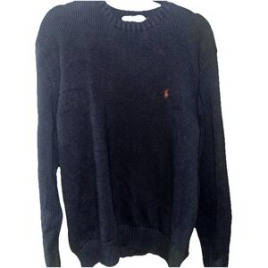 Polo Ralph Lauren Men's XL Navy Tight Knit Thick Sweater 100% Pima Cotton Heavy